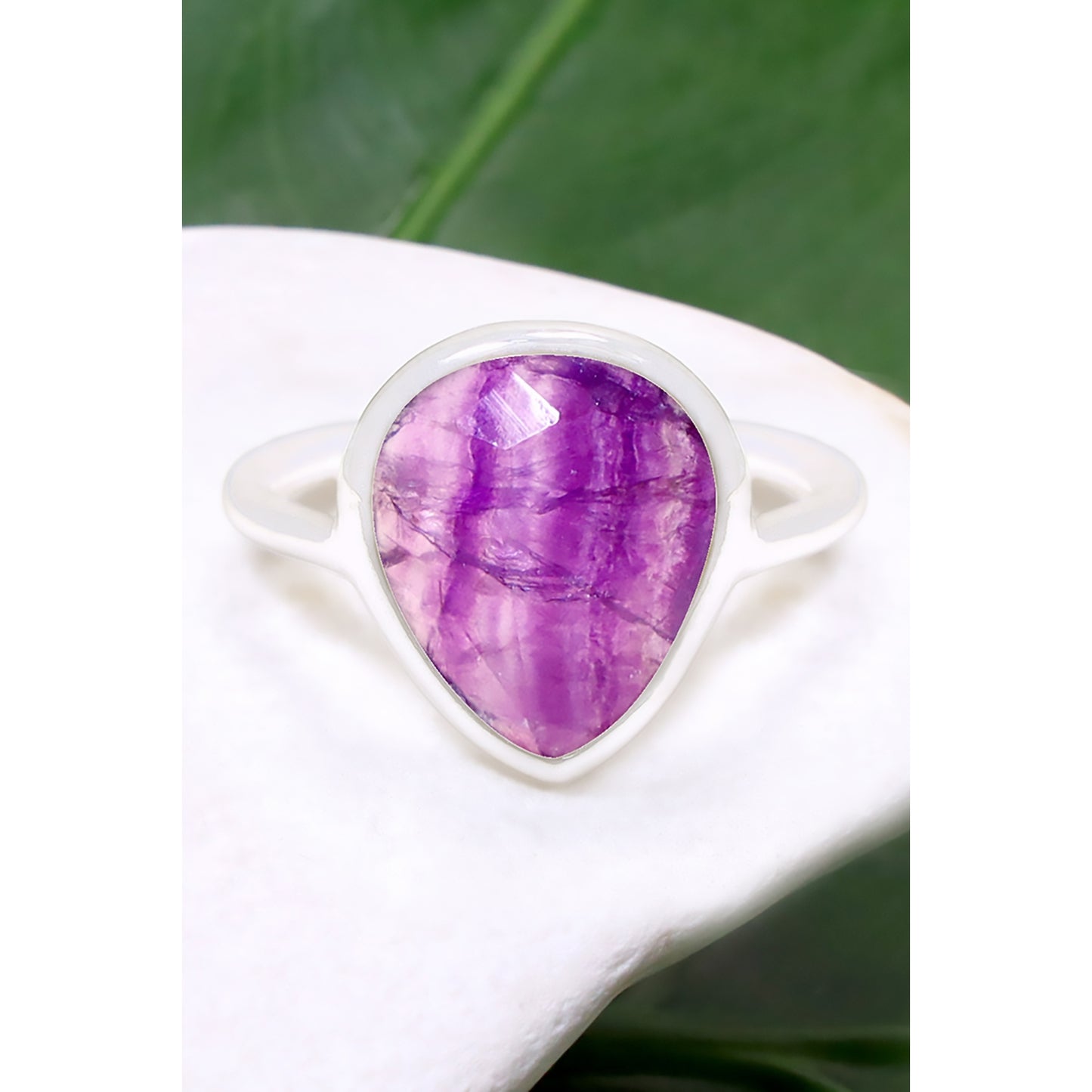 Amethyst Teardrop Ring