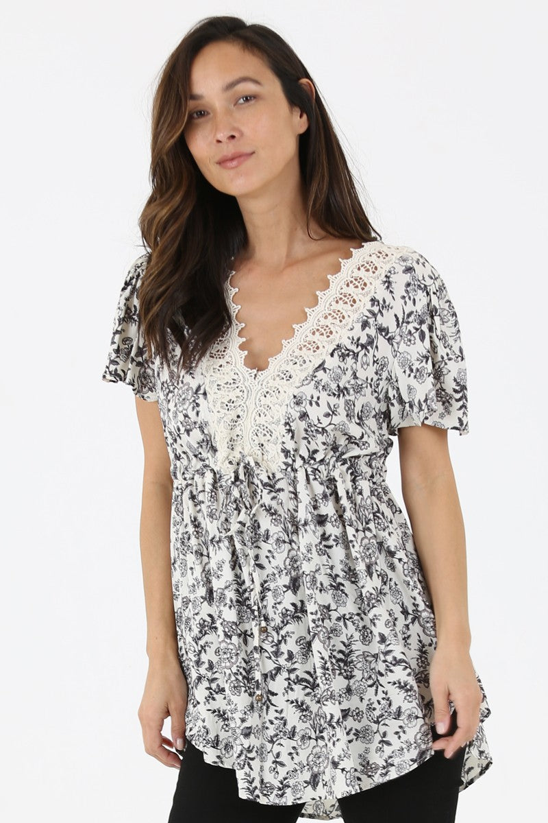 Lace Trim Blouse