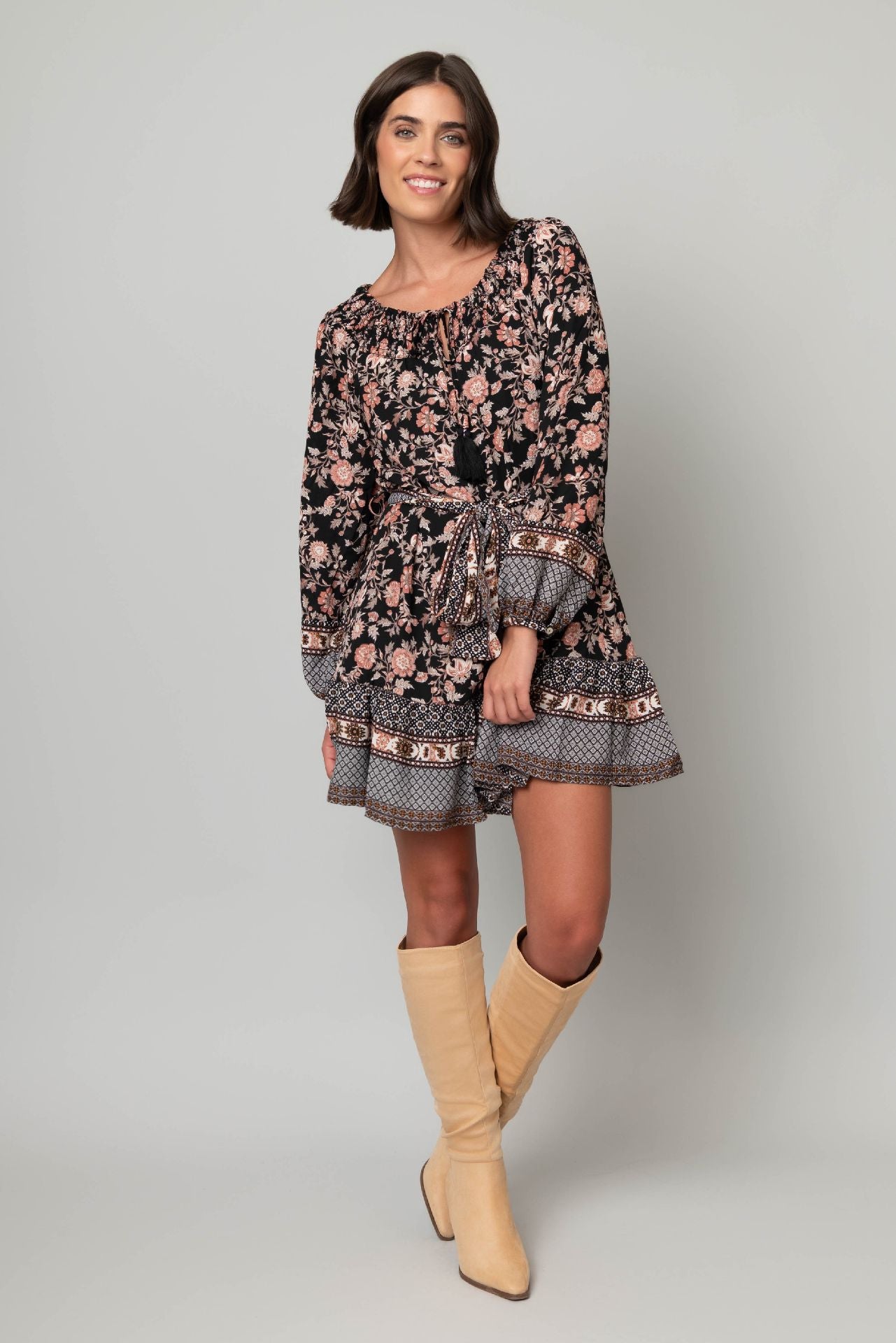 Pine Apparel Floral Georgette Dress