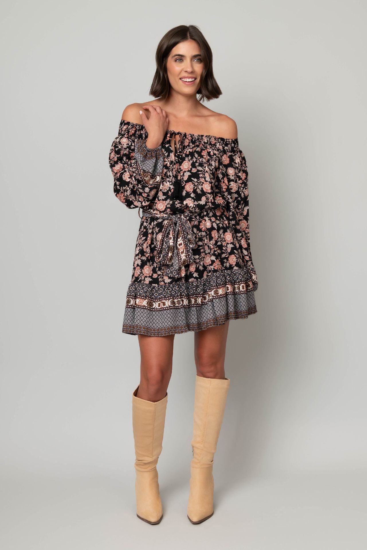 Pine Apparel Floral Georgette Dress