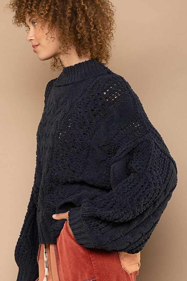 POL Cable Knit Pullover Sweater