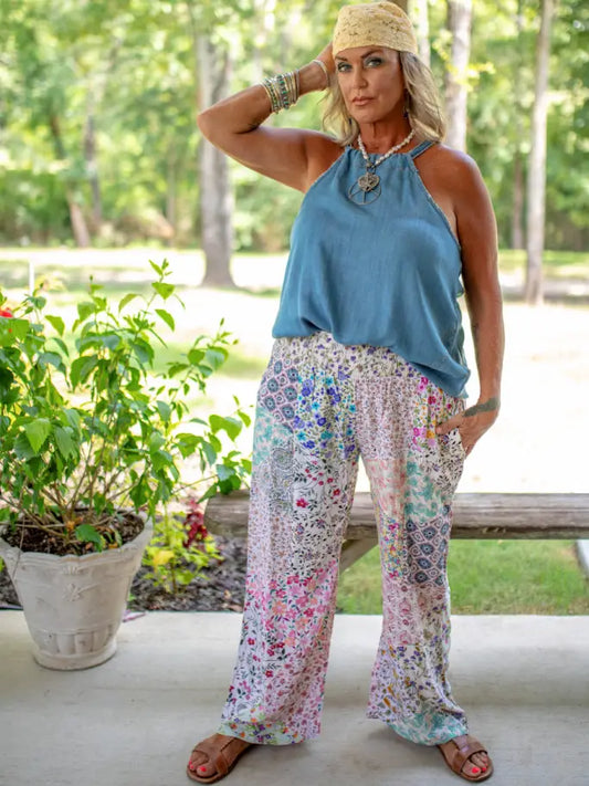 Jaded Gypsy Patchwork Dreams Pants - Floral