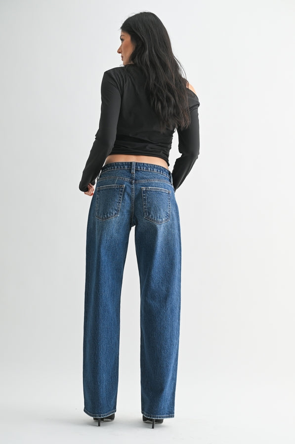 JBD Low Rise Studded Baggy Jeans