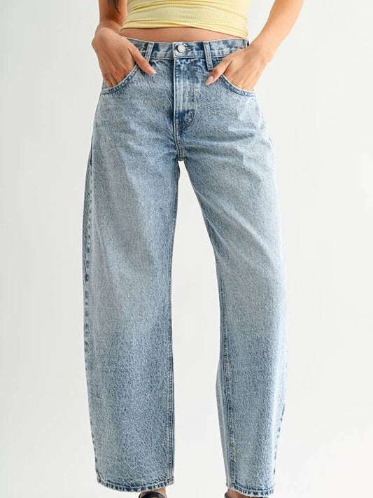 Just Black Denim Light Barrel Jeans