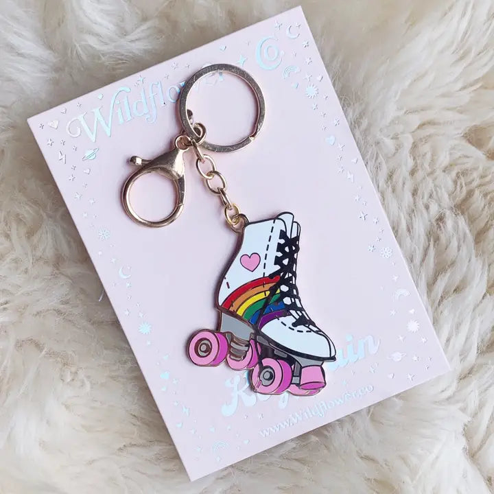 Roller Skate Enamel Keychain