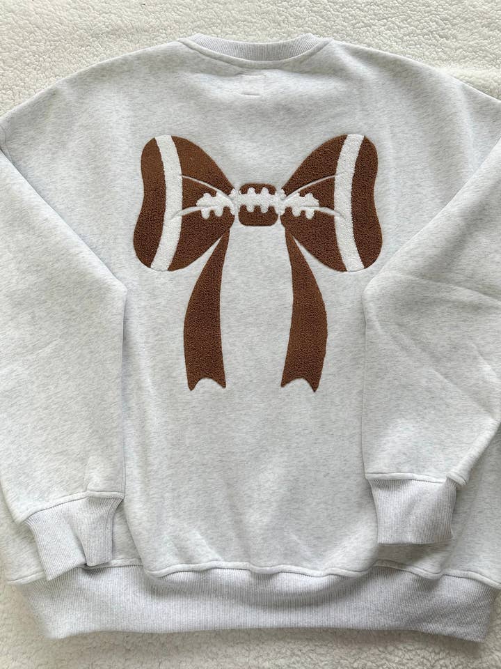 Football Bows Embroidered Sweatshirt