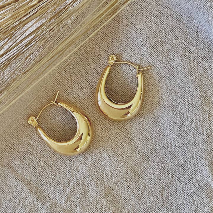 U Shaped Hoop Earrings