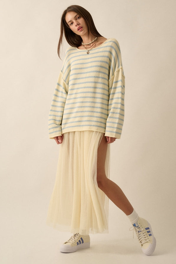 Promesa Striped Knit Oversized Sweater