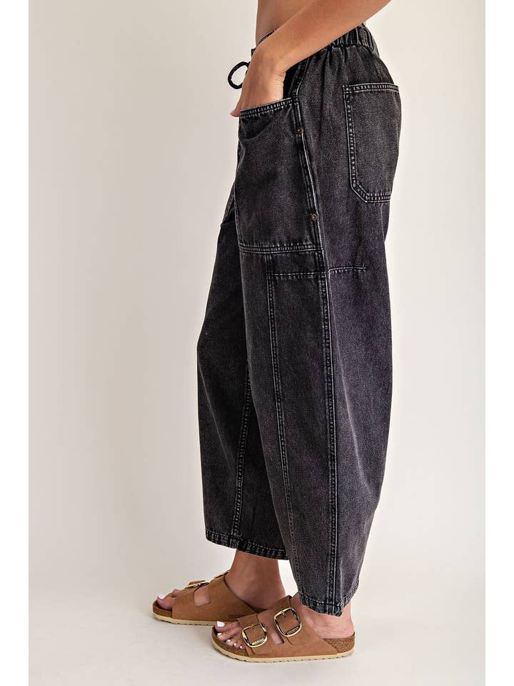 Drawstring Waist Cropped Pants