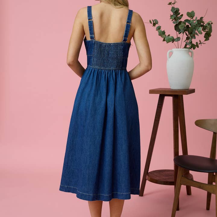 Blu Pepper Denim Midi Dress