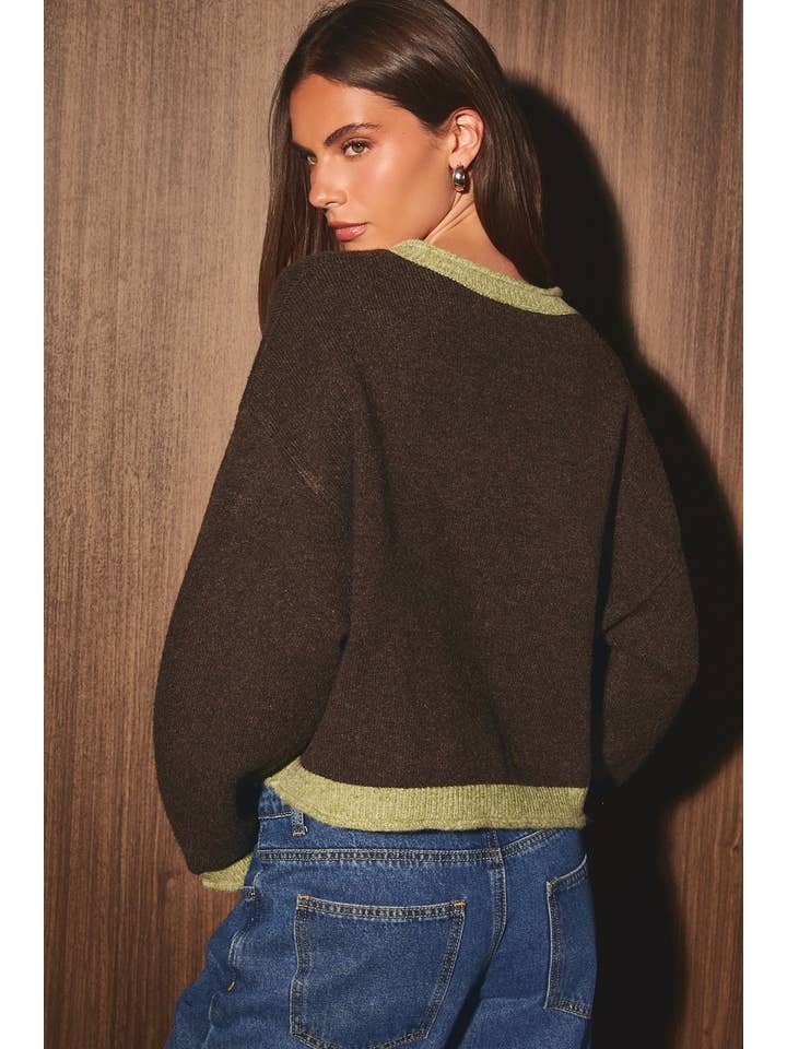 Le Lis Contrast Hem Cardigan