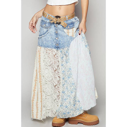 POL Floral Print Maxi Skirt