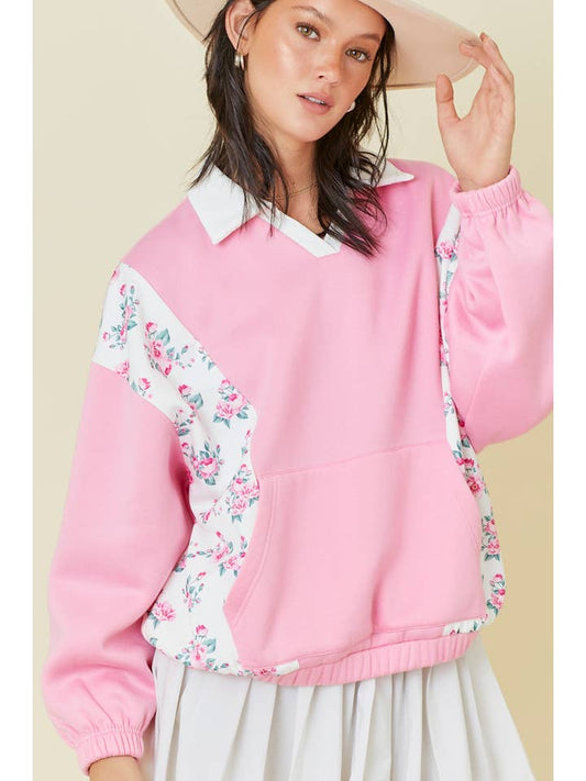 Main Strip Oversized Fleece Sweatshirt