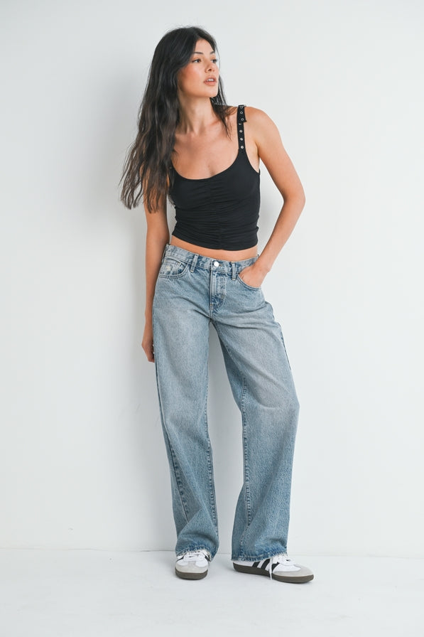 Just Black Denim Low Rise Baggy Jeans