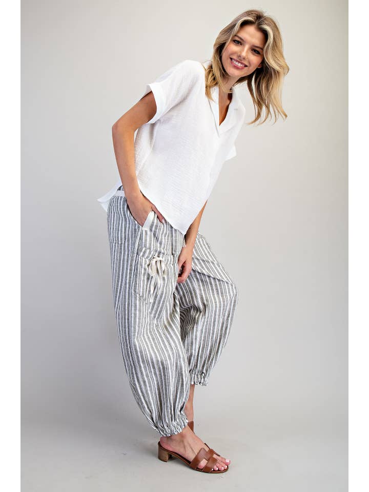Soft Washed Striped Jogger Pants