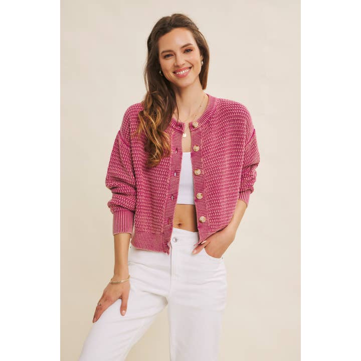 In February Mineral Washed Cardigan