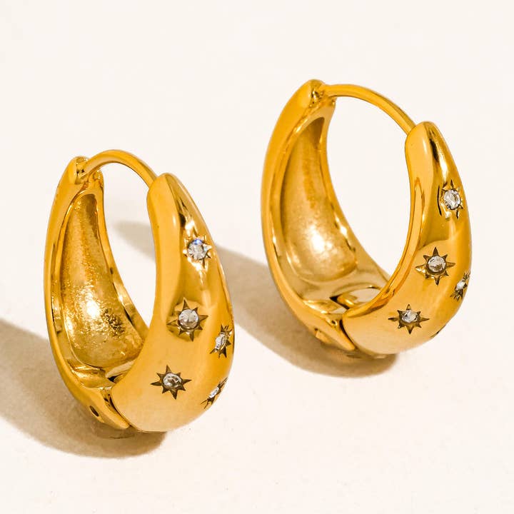Star Hoop Earrings