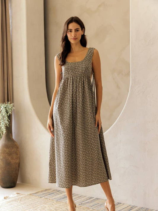 Storia Floral Sleeveless Midi Dress