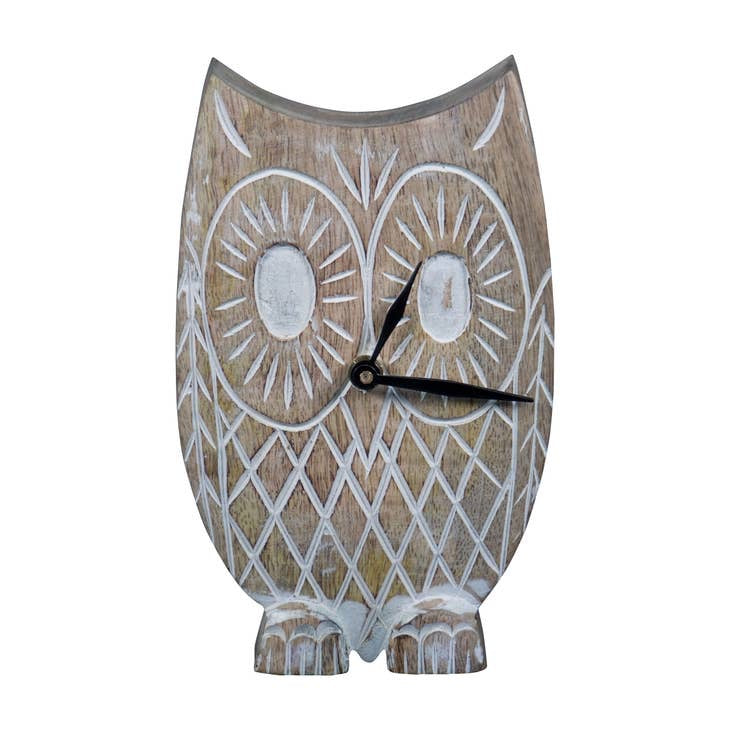 Foreside Twyla Owl Tabletop Clock