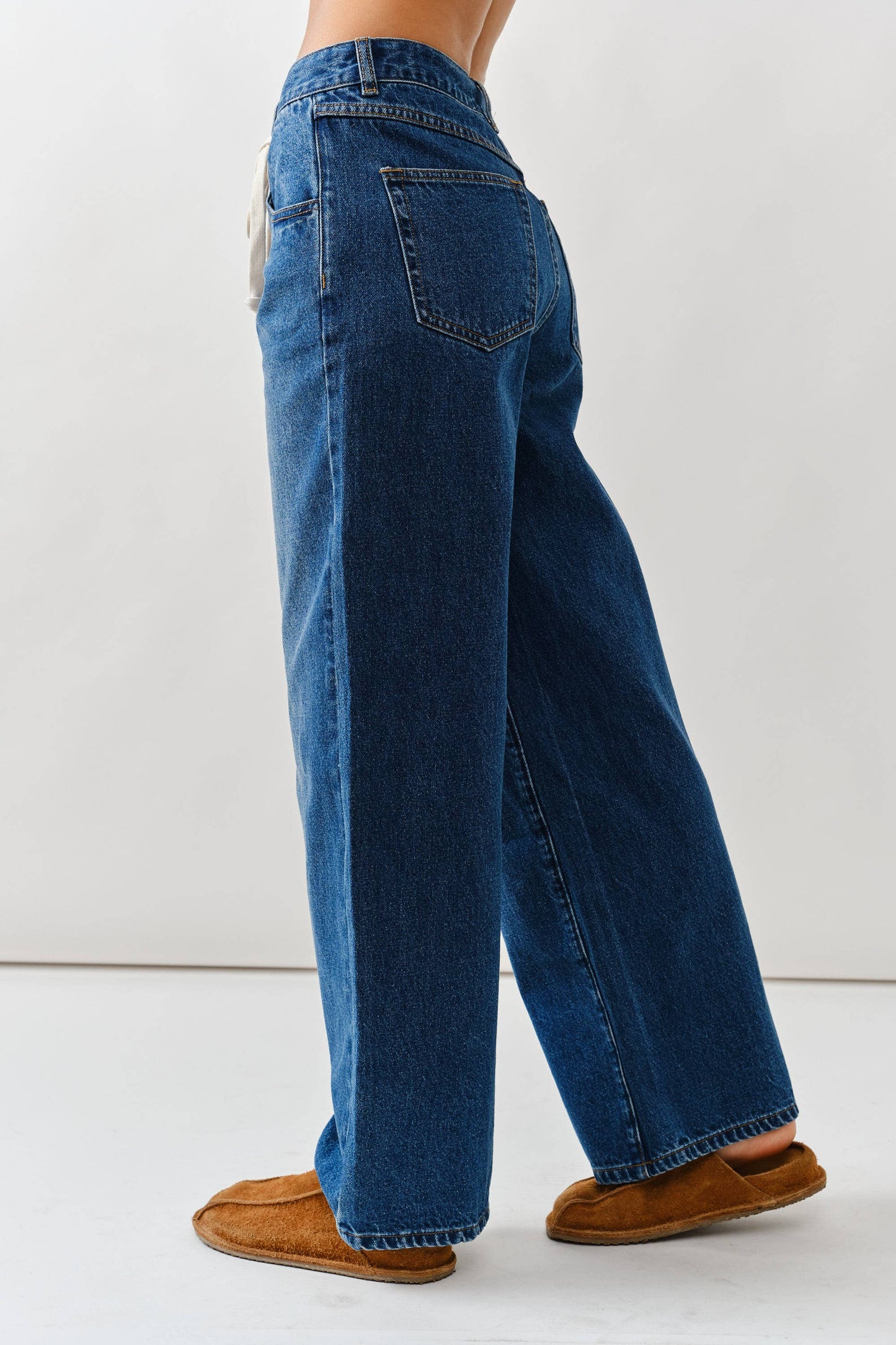 Aaron & Amber Drawstring Straight Jeans
