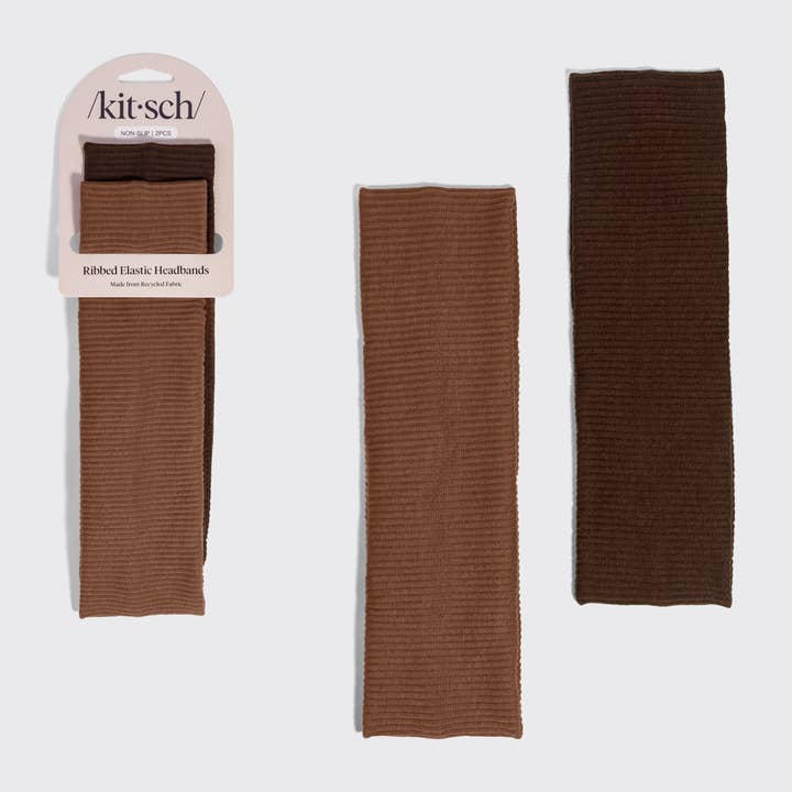 Kitsch Recycled Fabric Ribbed Elastic Headbands