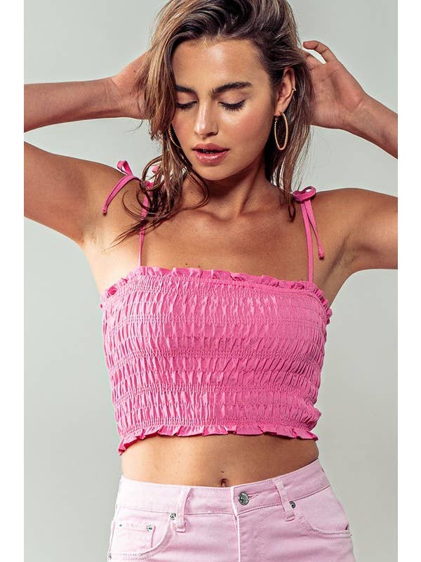Urban Daizy Smocked Cropped Cami