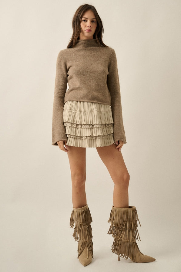 Promesa Bell Sleeve Mock Neck Sweater