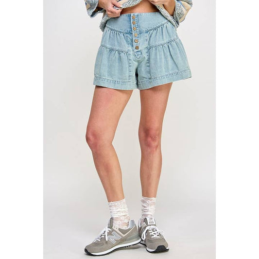 Miss Love Fleur Denim Shorts