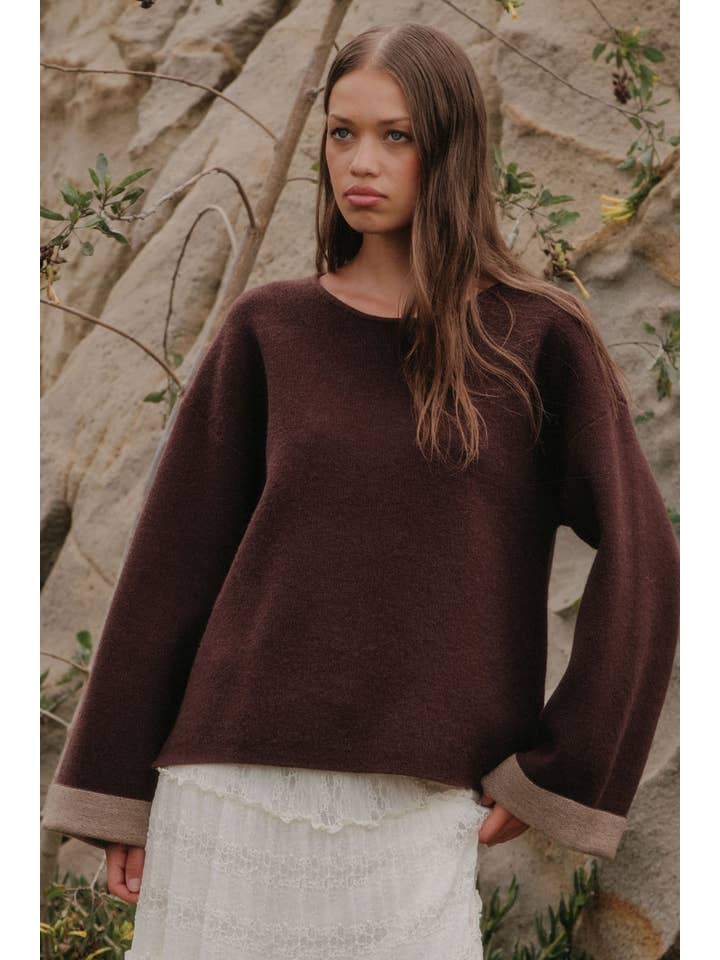 Promesa Contrast Cuff Loose Fit Sweater