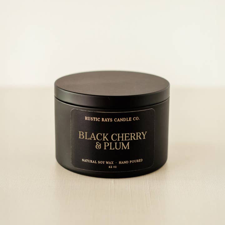 Rustic Rays Black Cherry & Plum Soy Candle