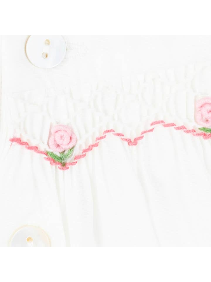 White Floral Smocked Top & Bloomers