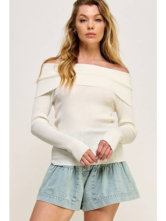 Miss Love Off Shoulder Sweater