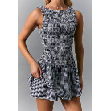 Le Lis Smocked Bodice Gingham Dress