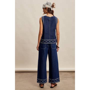 Listicle Embroidered Denim Set