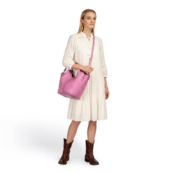 Old Trend Wisteria Small Handwoven Leather Tote