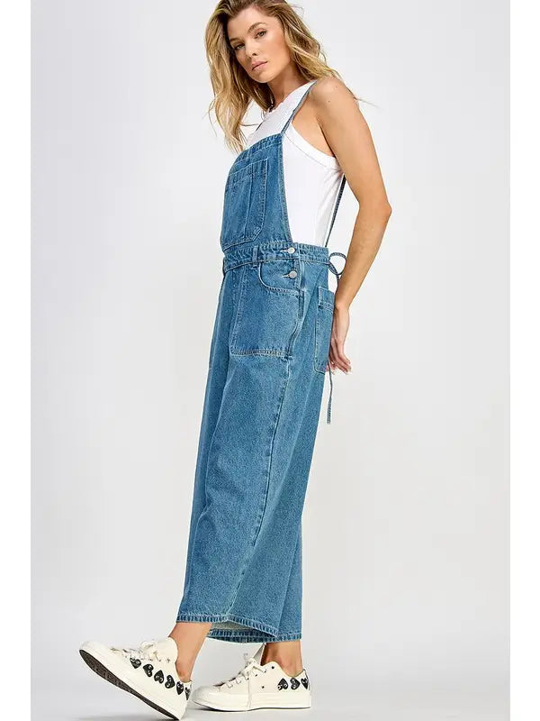 Miss Love Slouchy Denim Overalls