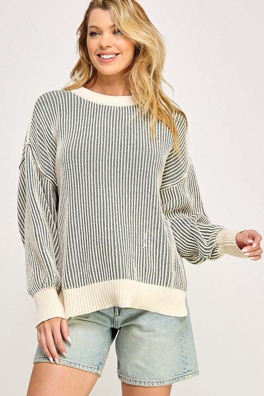 Miss Love Soft Stripe Sweater