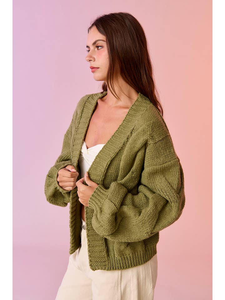 Papermoon Millie Oversized Cable Knit Cardigan