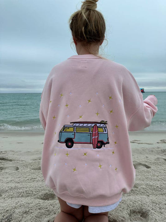 Sunkissed Coconut Van Embroidered Sweatshirt