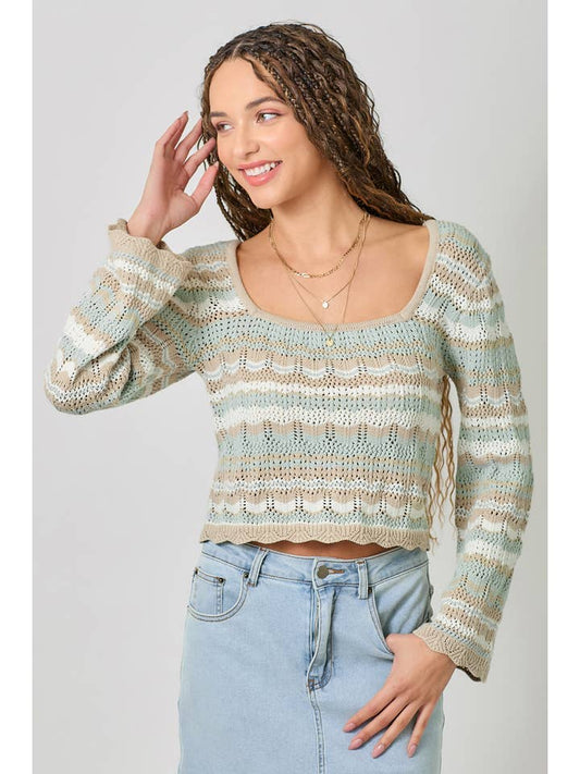 Mystree Eyelet Knit Top