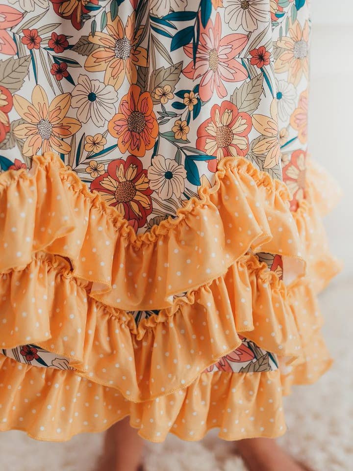 Adorable Sweetness Retro Floral Ruffle Dress