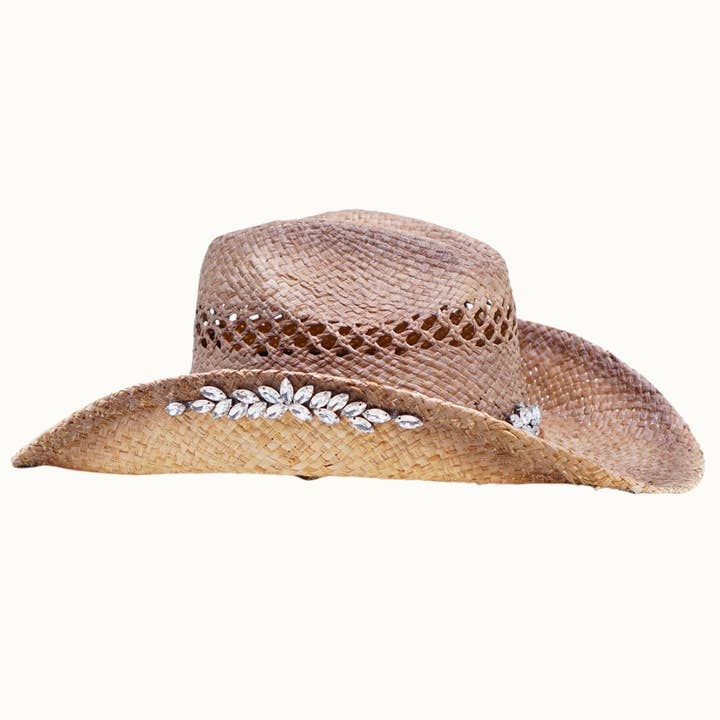 Bejeweled Straw Cowboy Hat