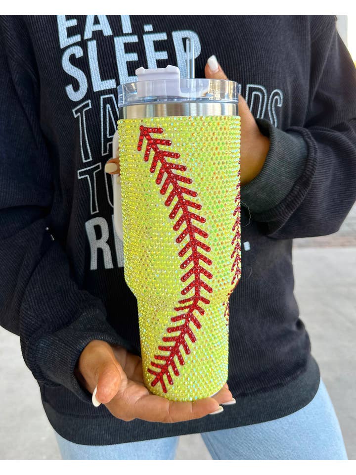 Softball Blinged Out 40oz Tumbler