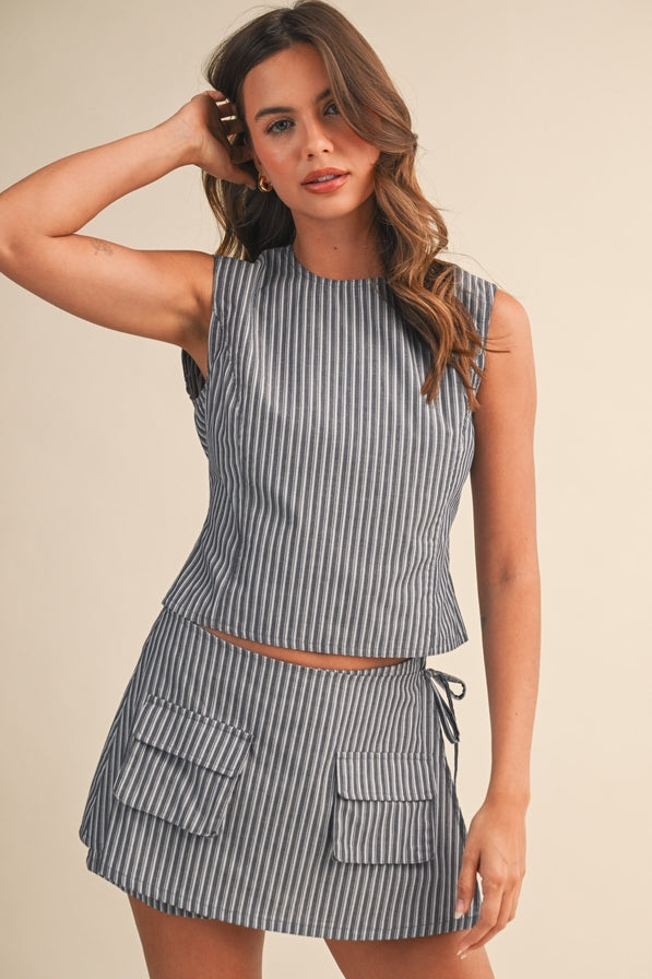 Klesis  Striped Skort Set