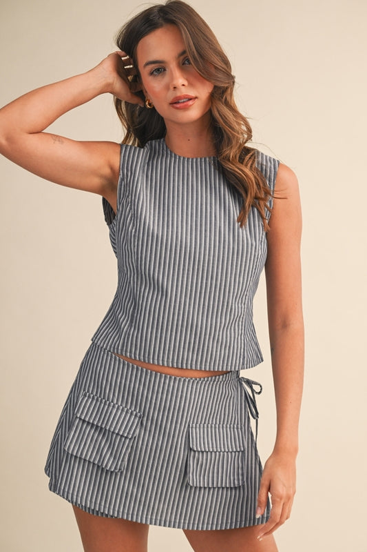 Klesis  Striped Skort Set