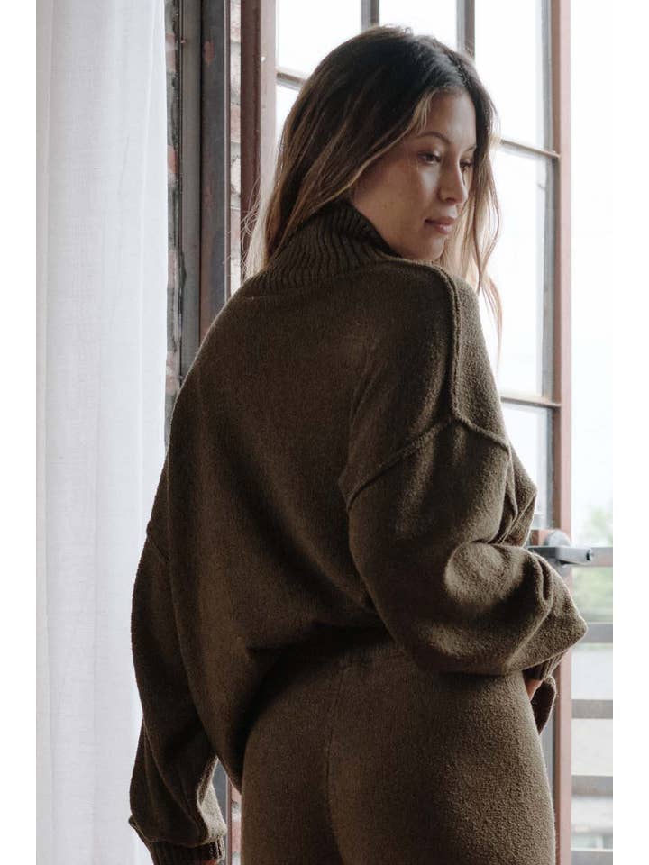 Promesa Textured Knit Mock Neck Sweater