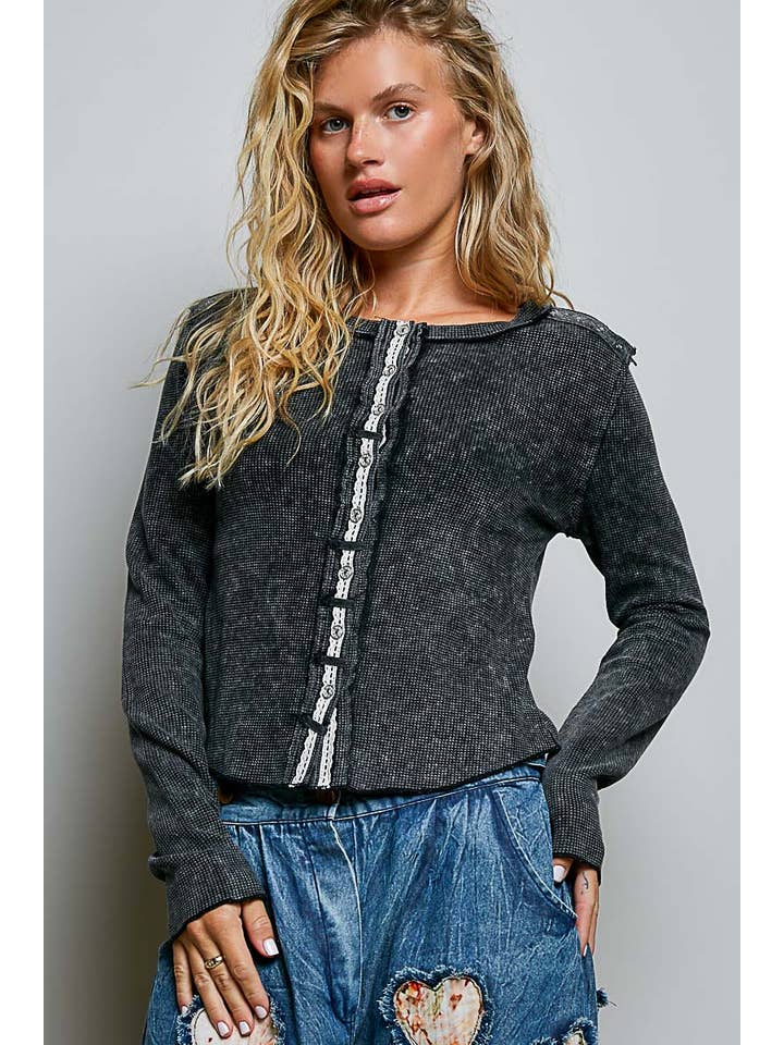 POL Vintage Wash Button Down Thermal