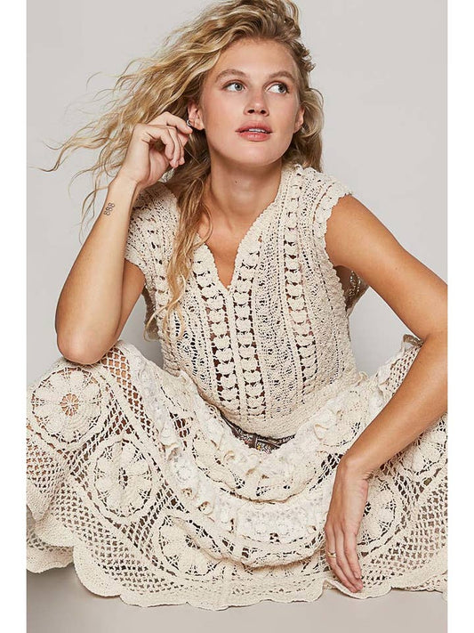 POL Sleeveless Crochet Top