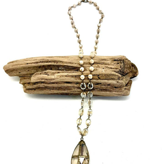 Champagne Glass Bevel Necklace