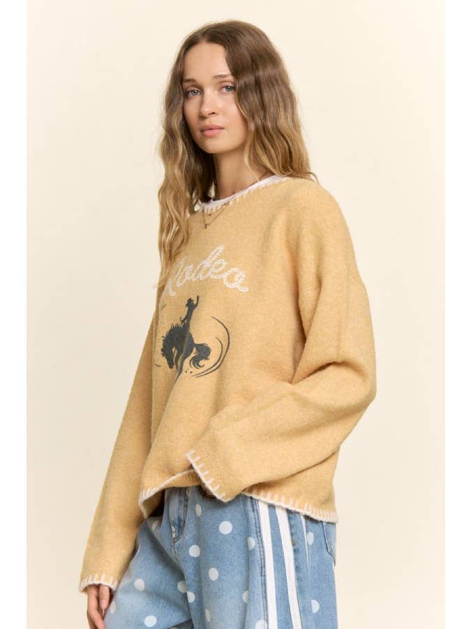 Davi & Dani Rodeo Embroidered Sweater